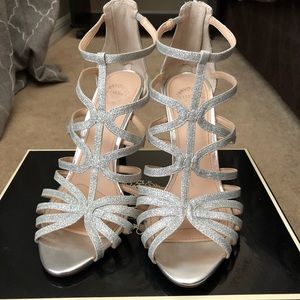 I. Miller Sparkly Silver Heels 8